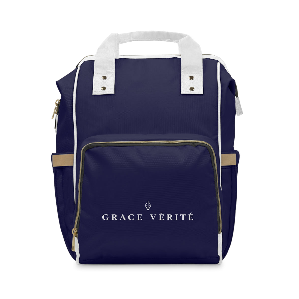 Multifunctional Diaper Backpack — Navy Baby Bag with Changing Pad, Insulated Bottle Pockets & Stroller Straps